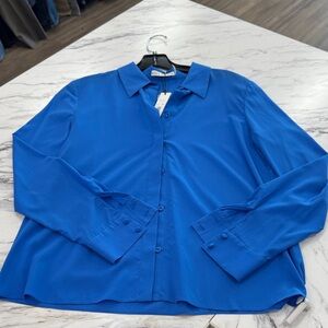 ALICE+OLIVIA Vibrant Blue Button-Up Shirt